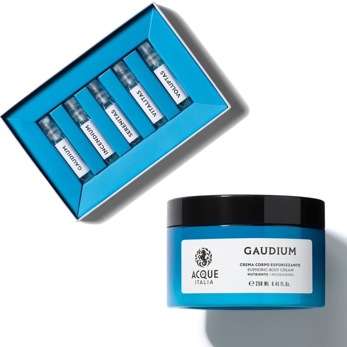 ACQUE DI ITALIA GAUDIUM BODY CREAM + BODY WATER SAMPLES SET - ACQUE DI ITALIA - Benelux
